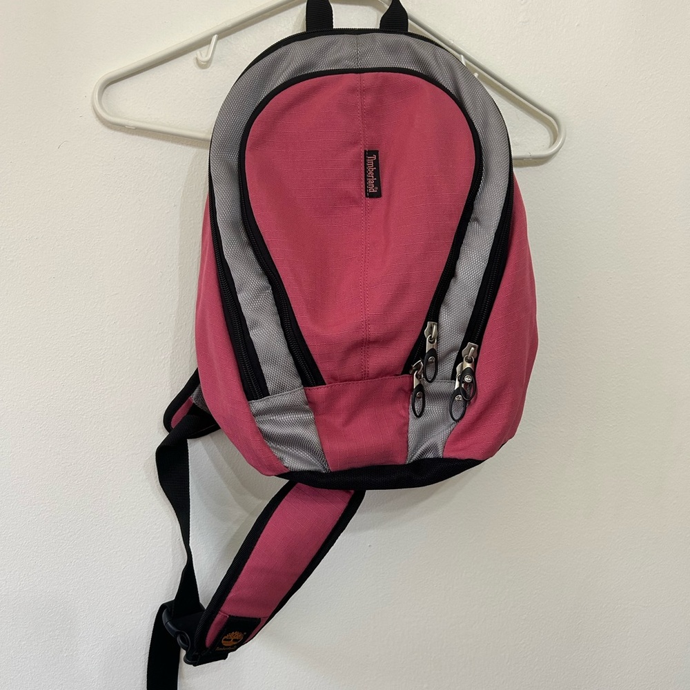 Timberland Pink and Gray Sling Backpack